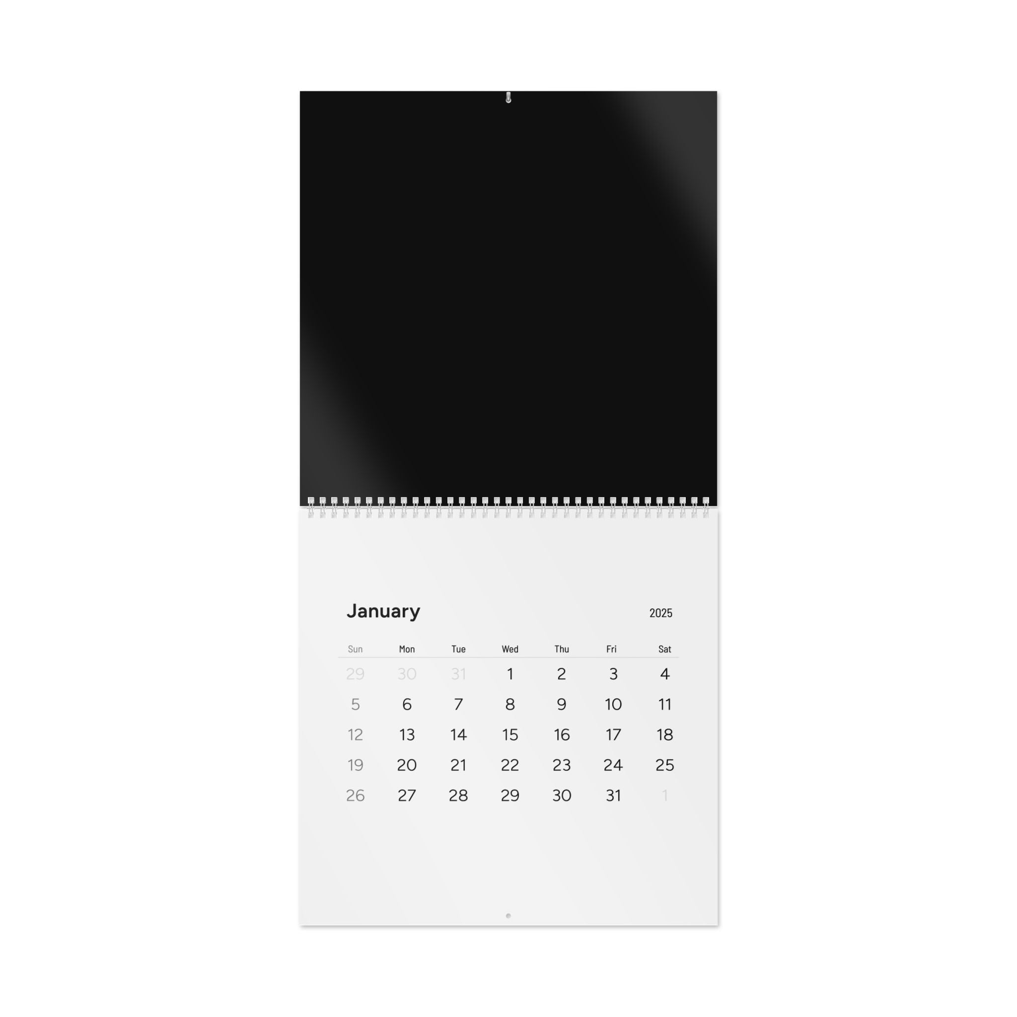 Minimalist 2025 Wall Calendar (Black)