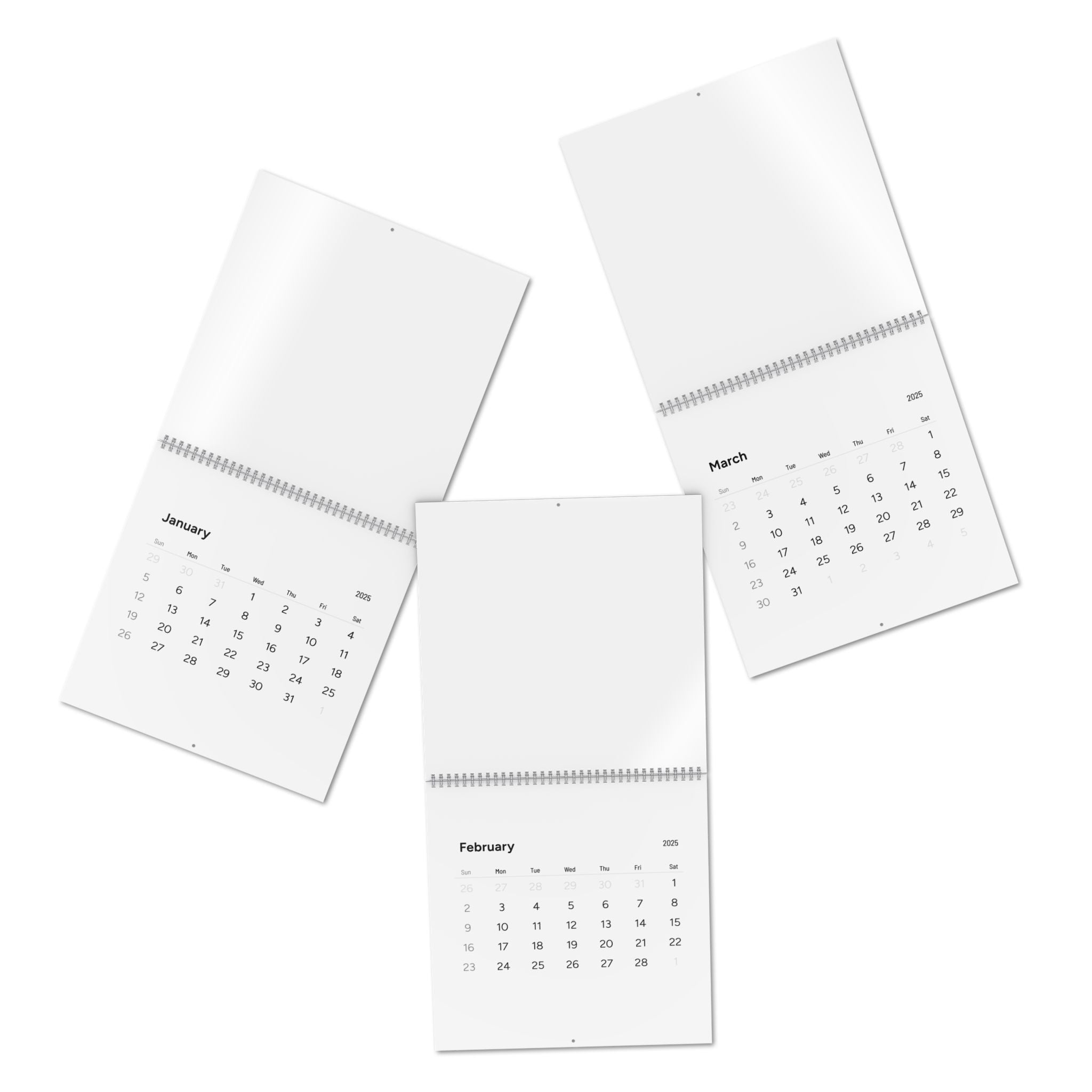 Minimalist 2025 Wall Calendar (White)