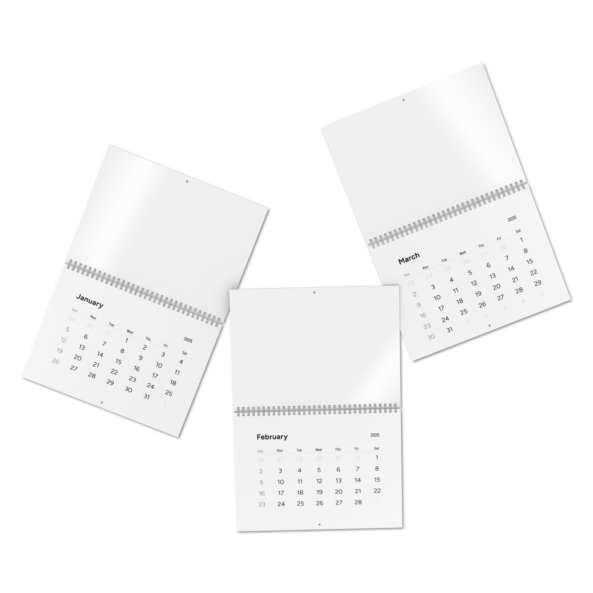Minimalist 2025 Wall Calendar (White)